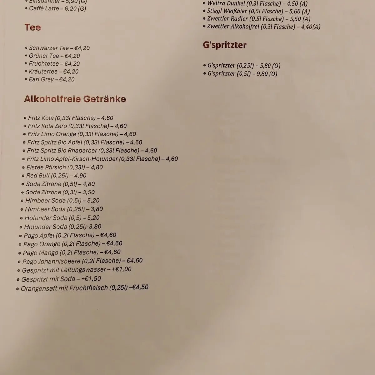Speisekarte photo 1