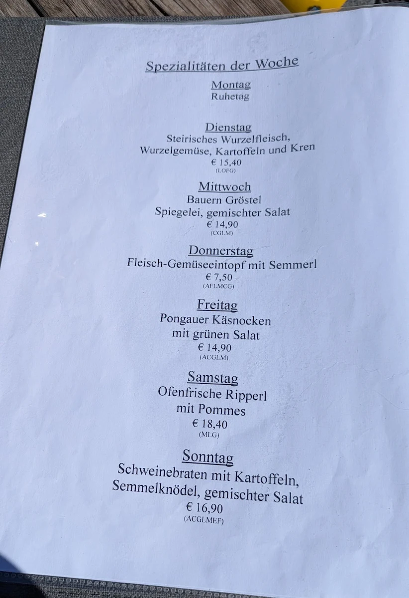 Speisekarte photo 2