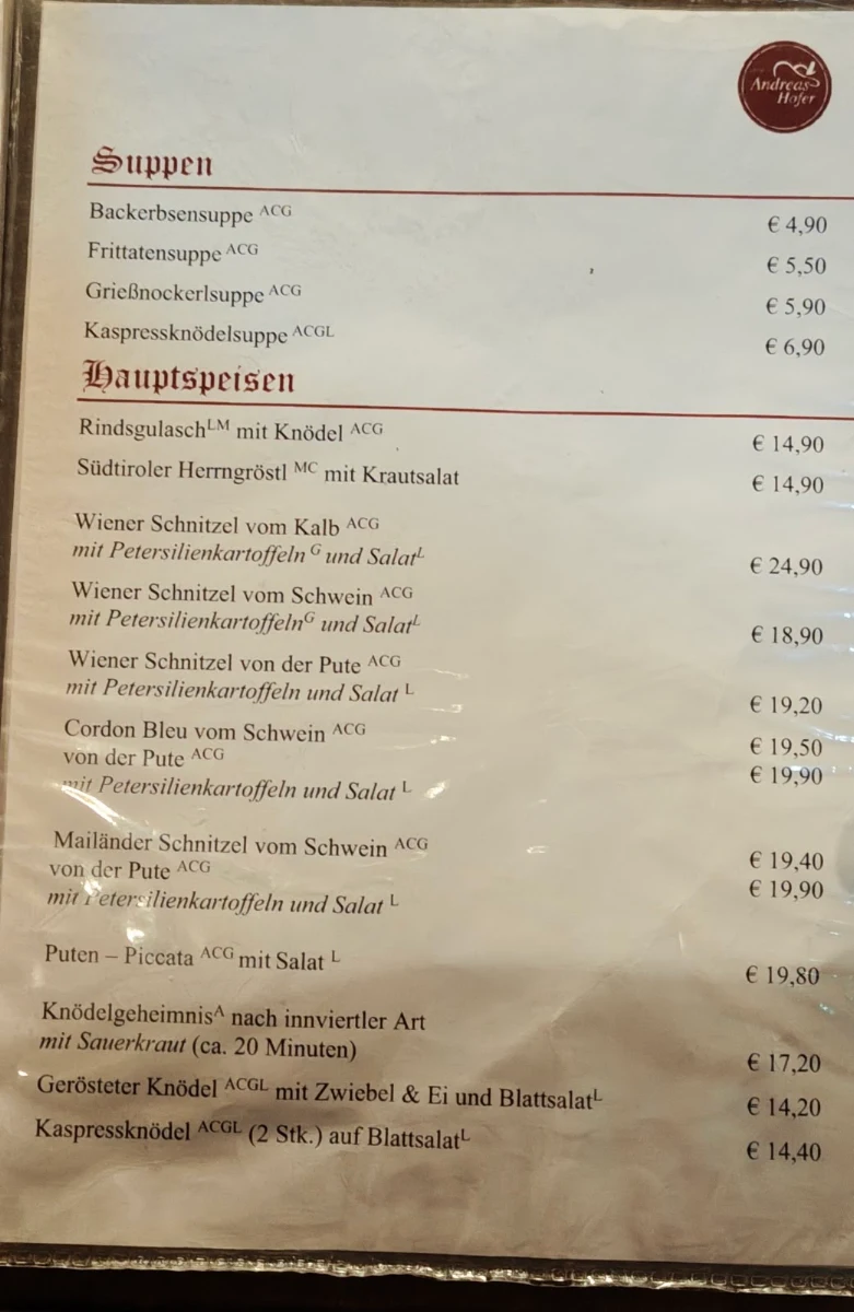 Speisekarte photo 1
