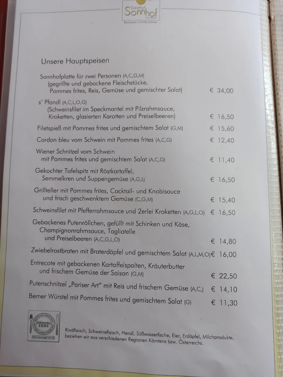 Speisekarte photo 2