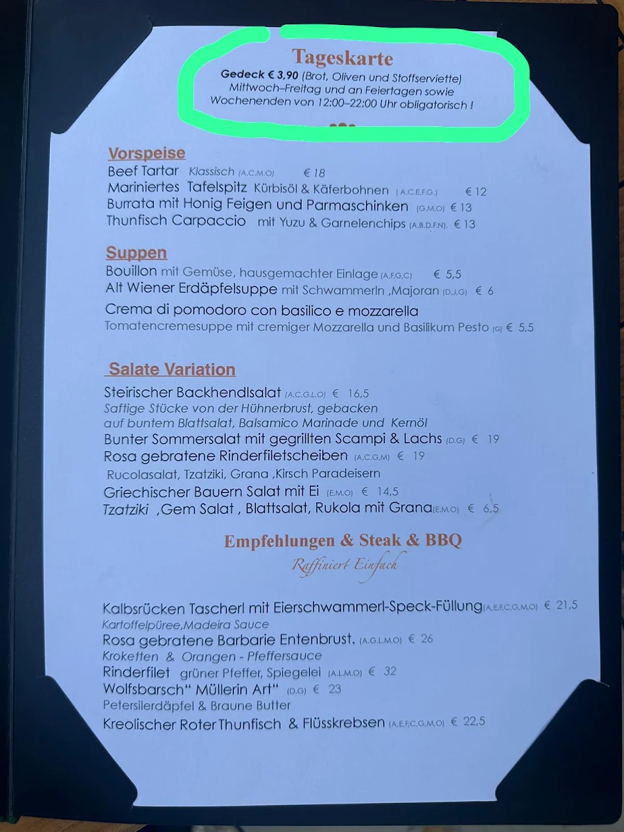 Speisekarte photo 1