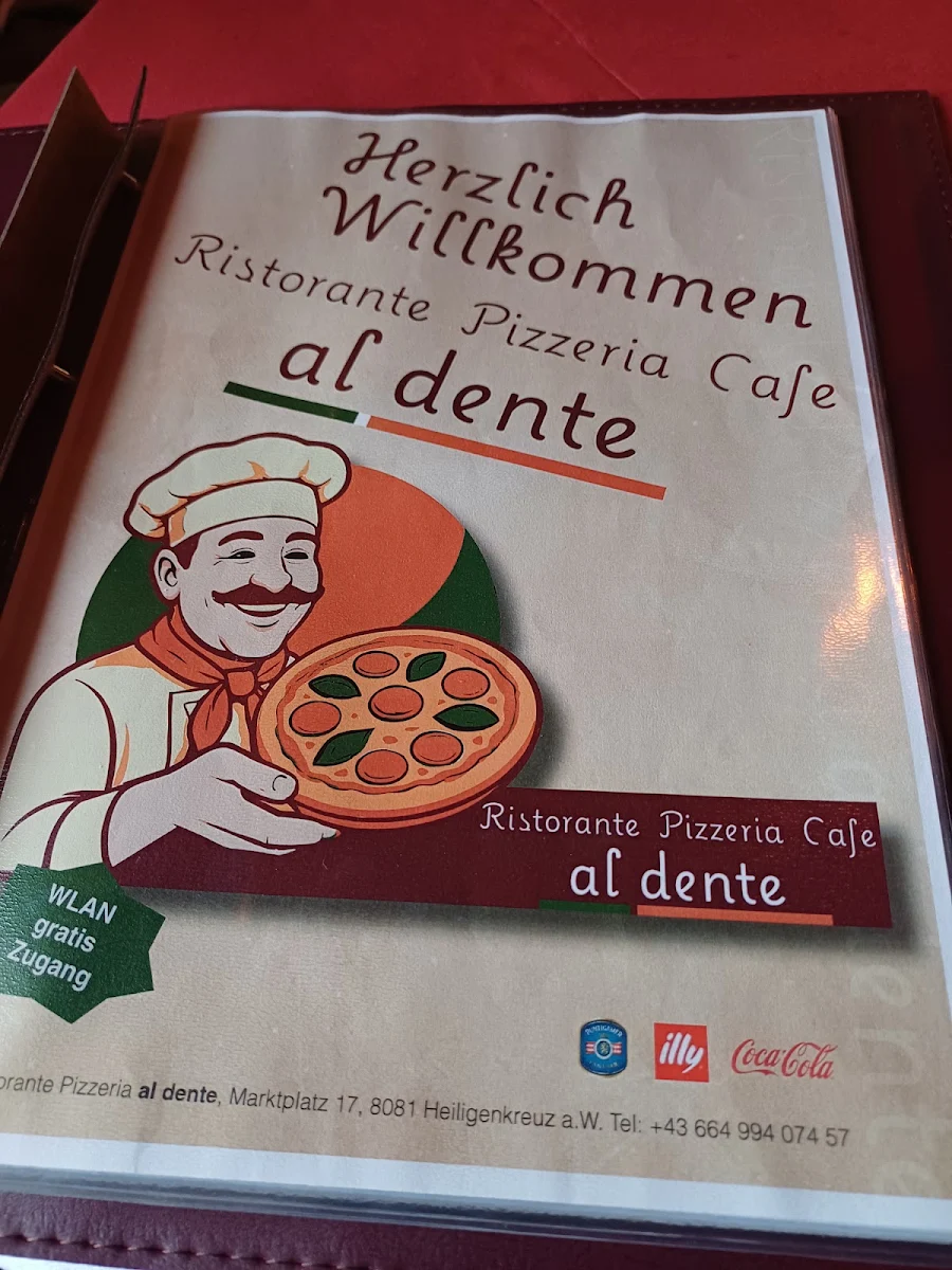 Speisekarte, Pizzeria Al Dente