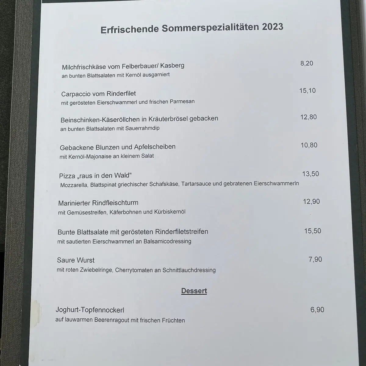 Speisekarte photo 2