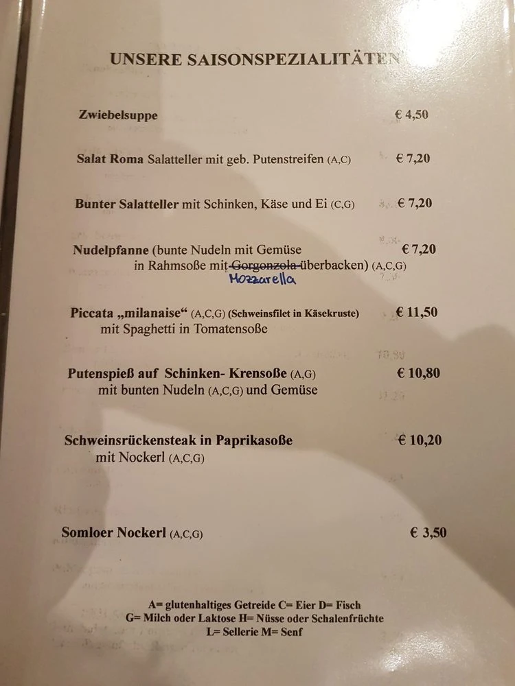Speisekarte photo 1