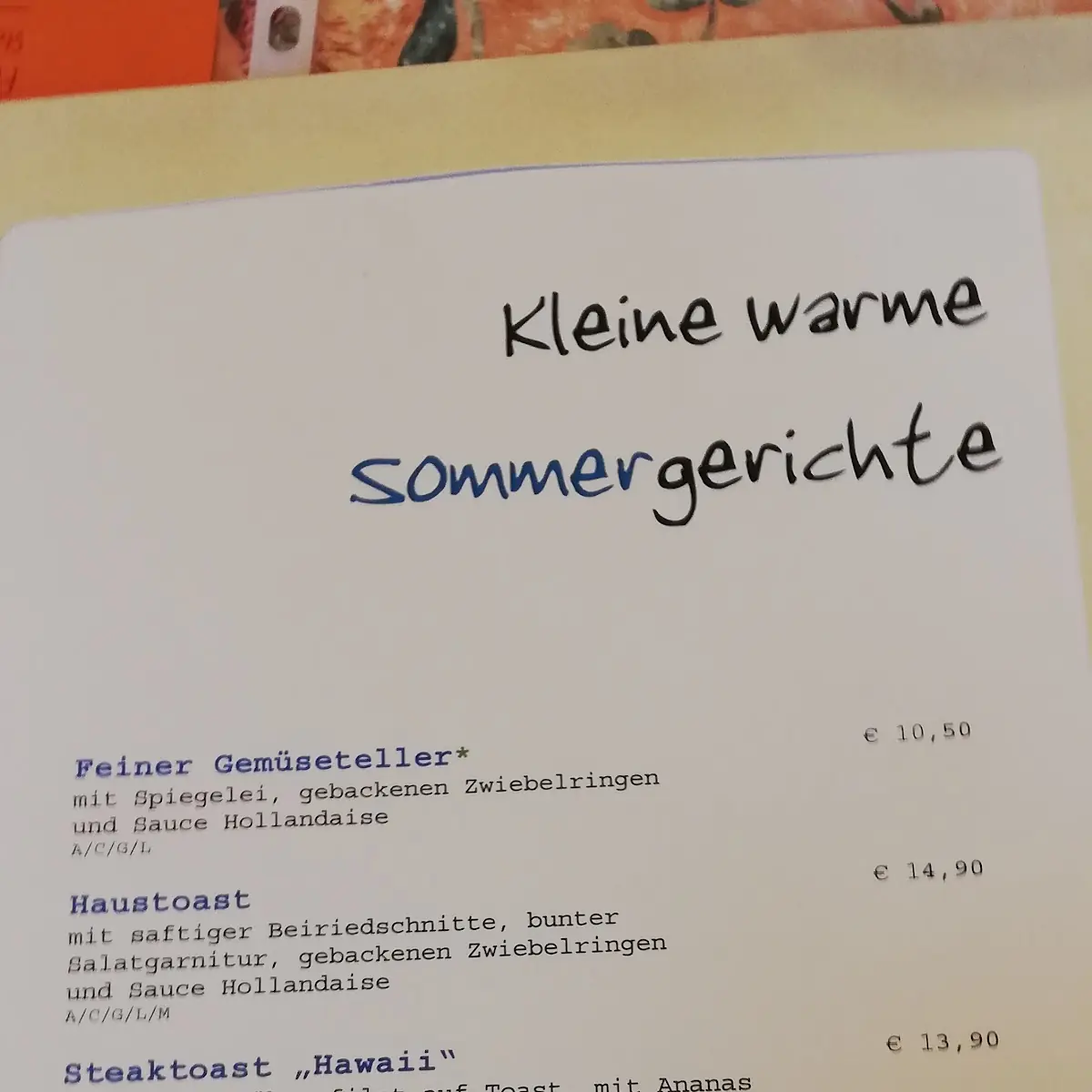Speisekarte photo 1