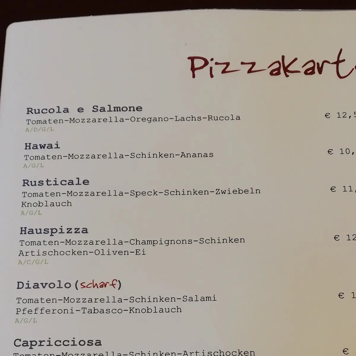 Speisekarte photo 2