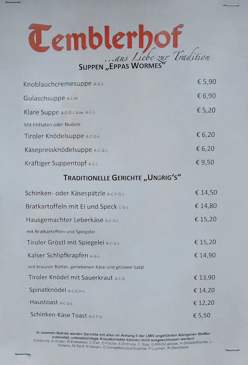 Speisekarte photo 1