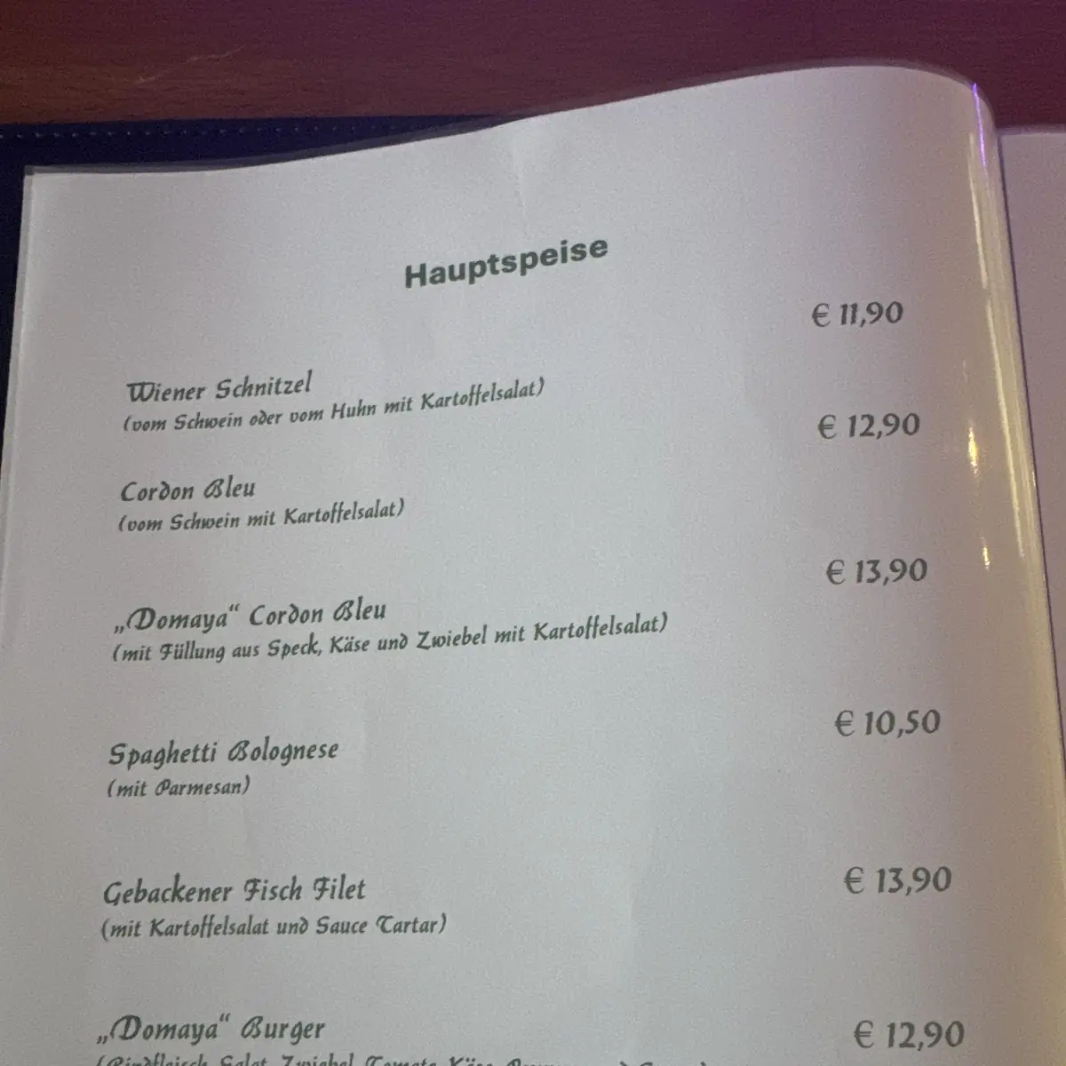 Speisekarte photo 2