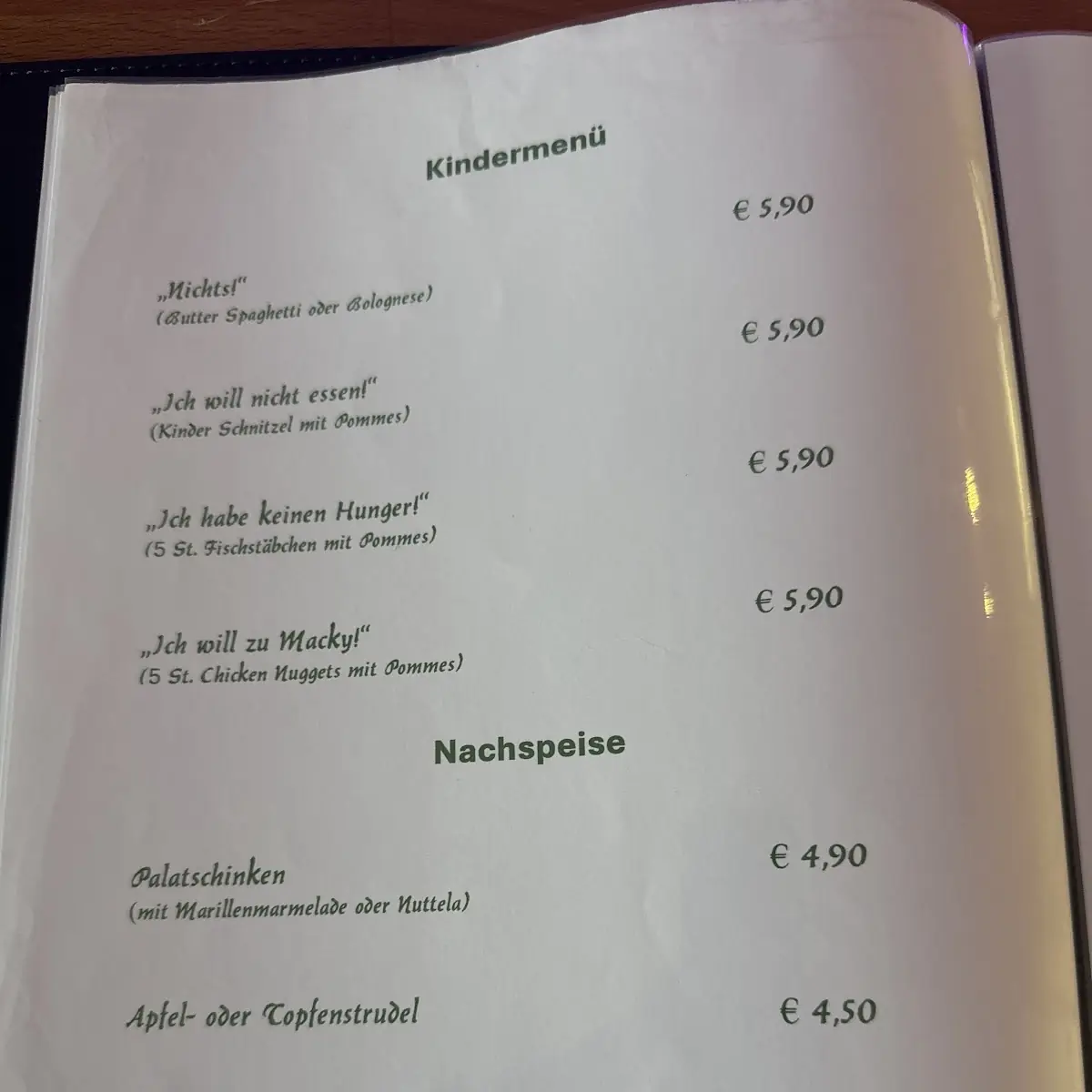 Speisekarte photo 4