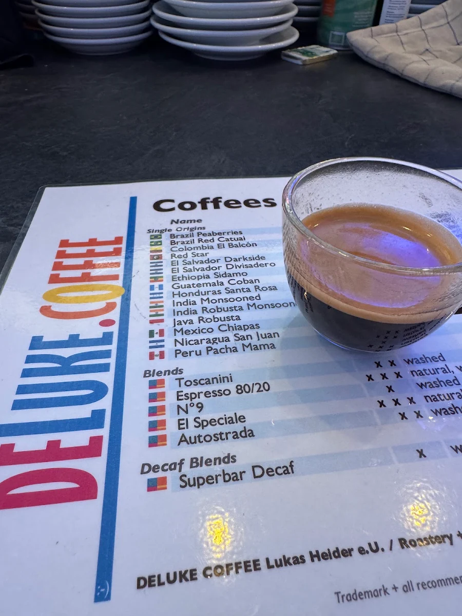 Speisekarte, Deluke Coffee