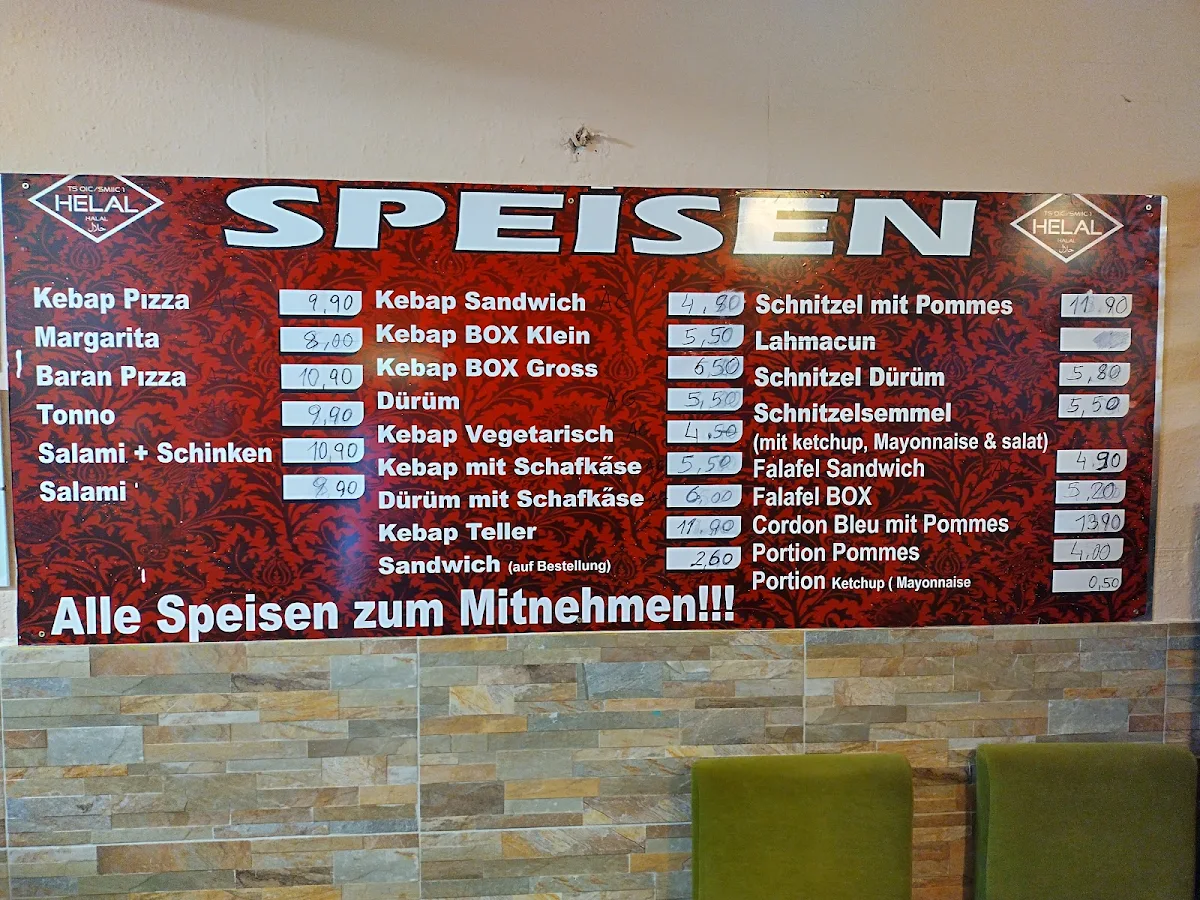 Speisekarte, Kebab Haus