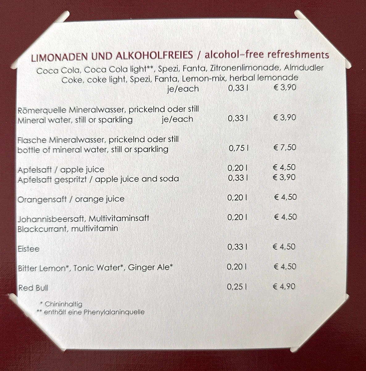 Speisekarte photo 2