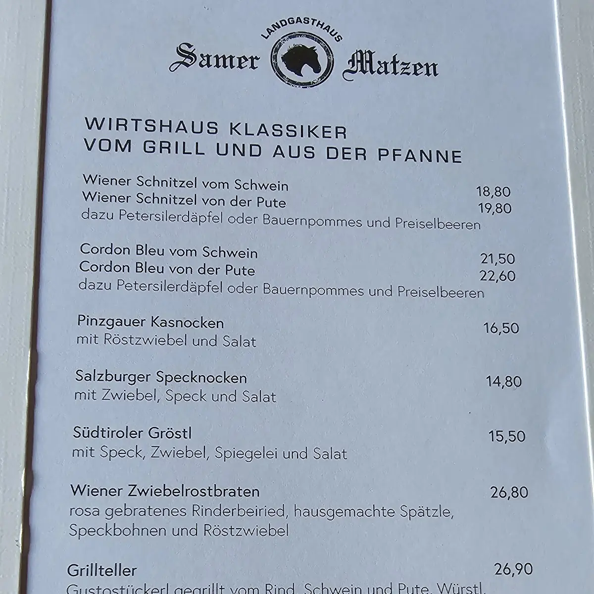 Speisekarte photo 2