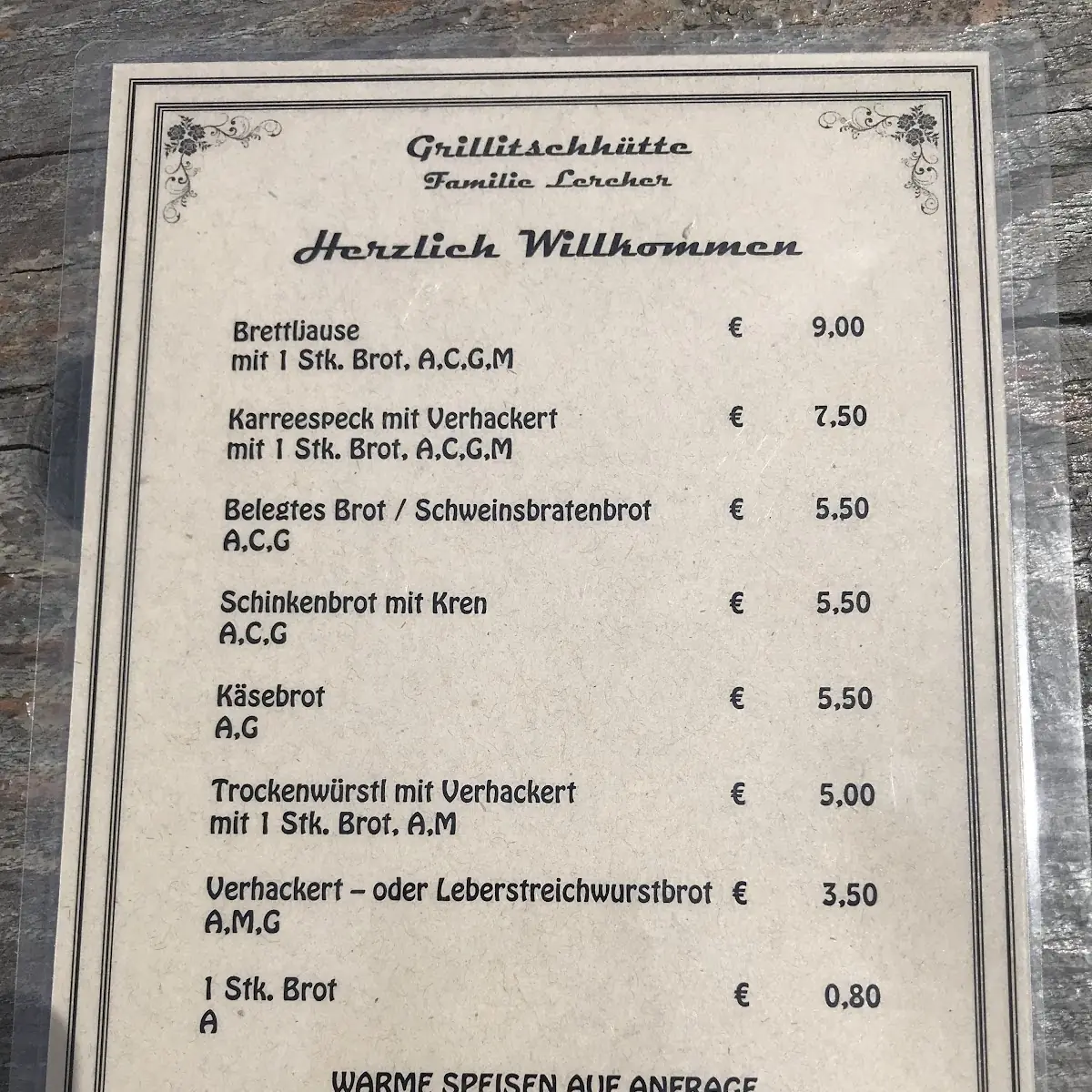 Speisekarte photo 1