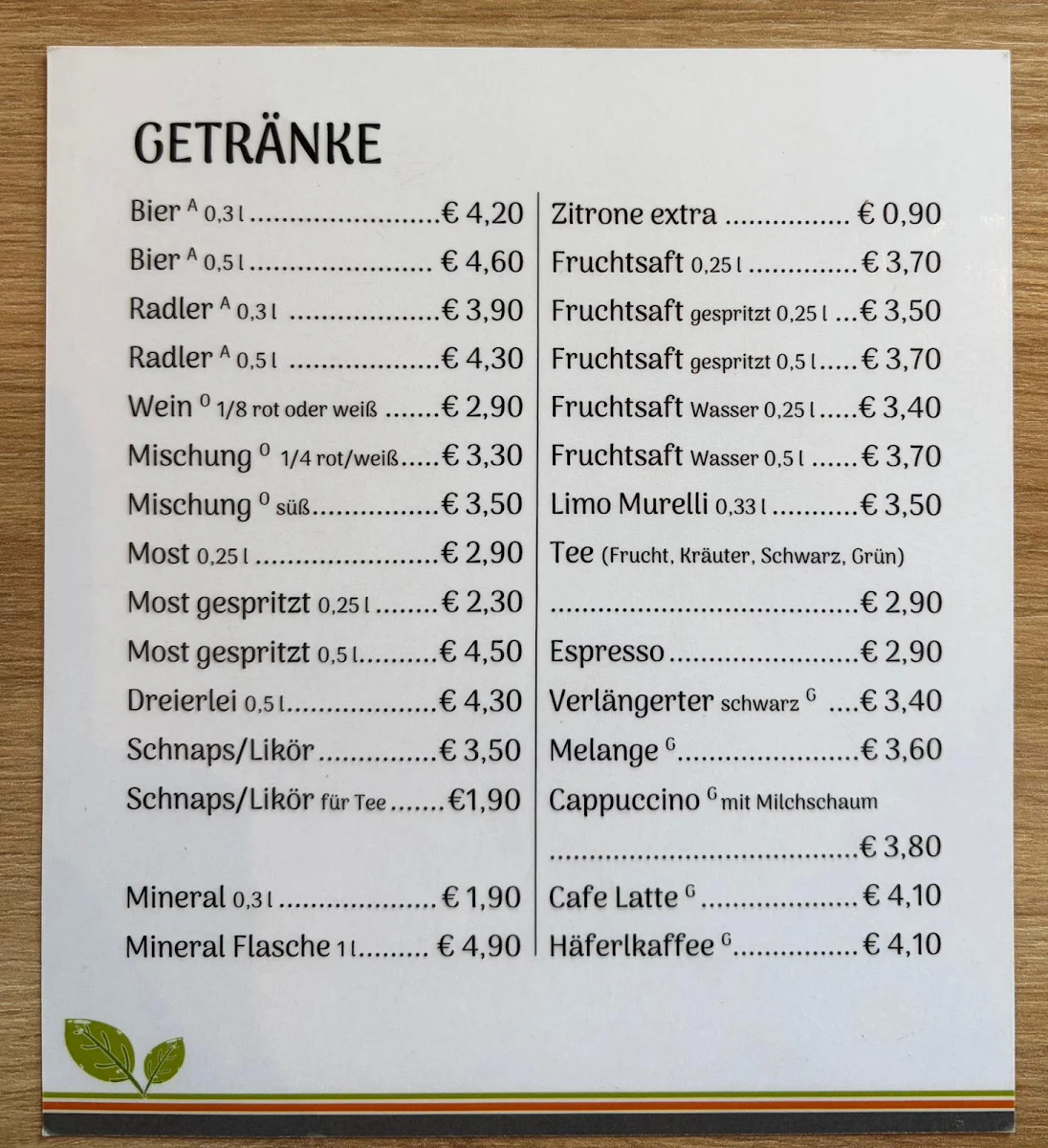 Speisekarte photo 1
