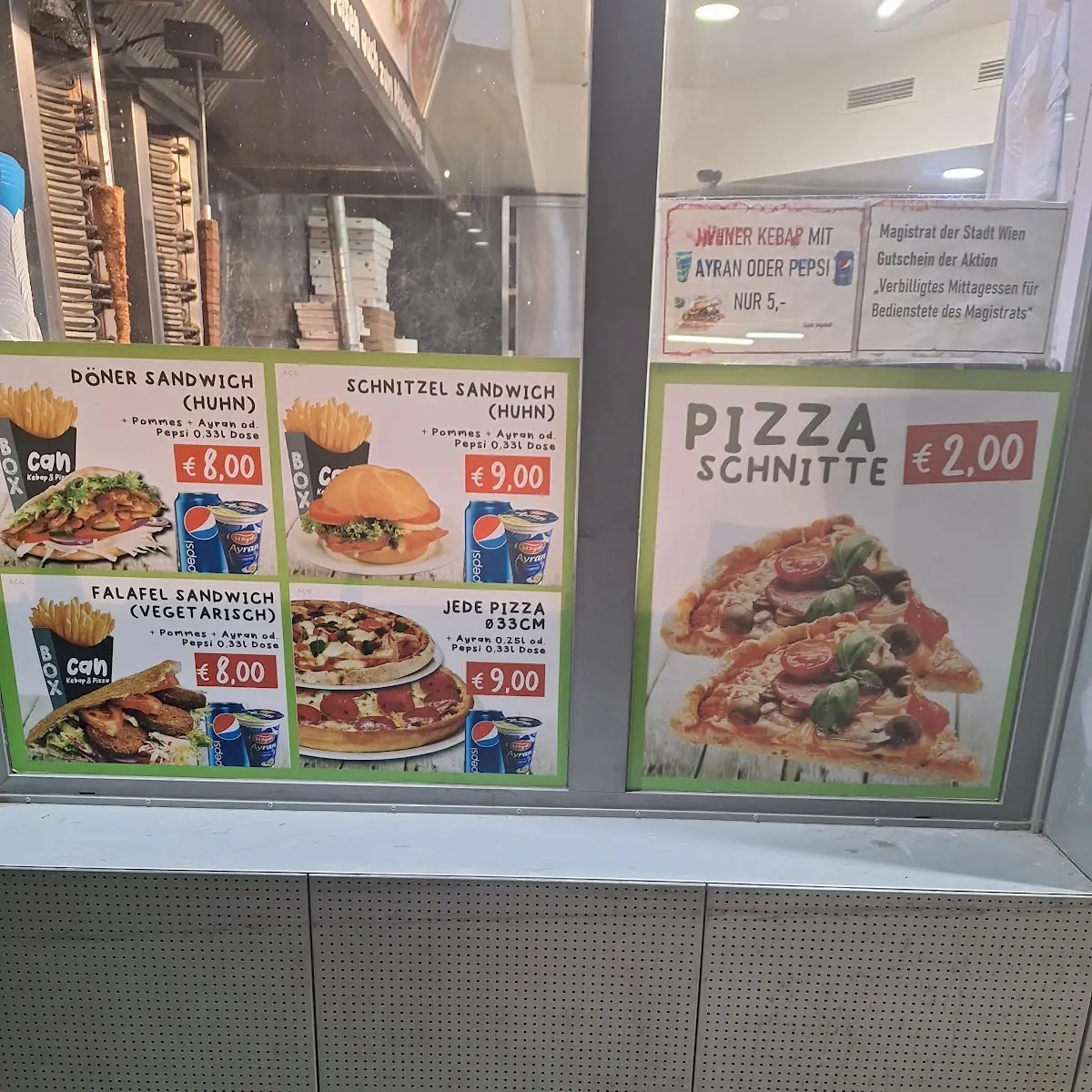 Speisekarte, "Can" - Pizza und Kebap