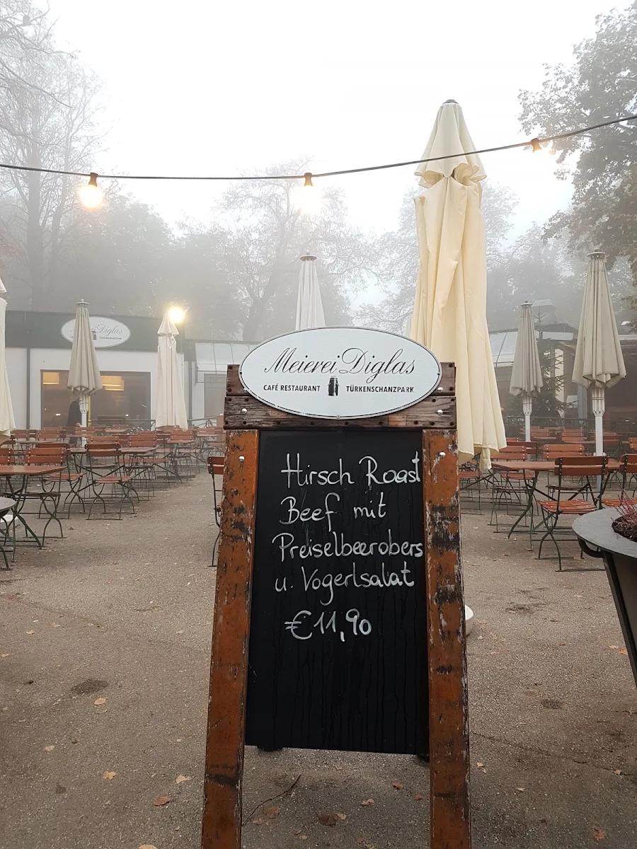 Speisekarte, Meierei Diglas im Türkenschanzpark