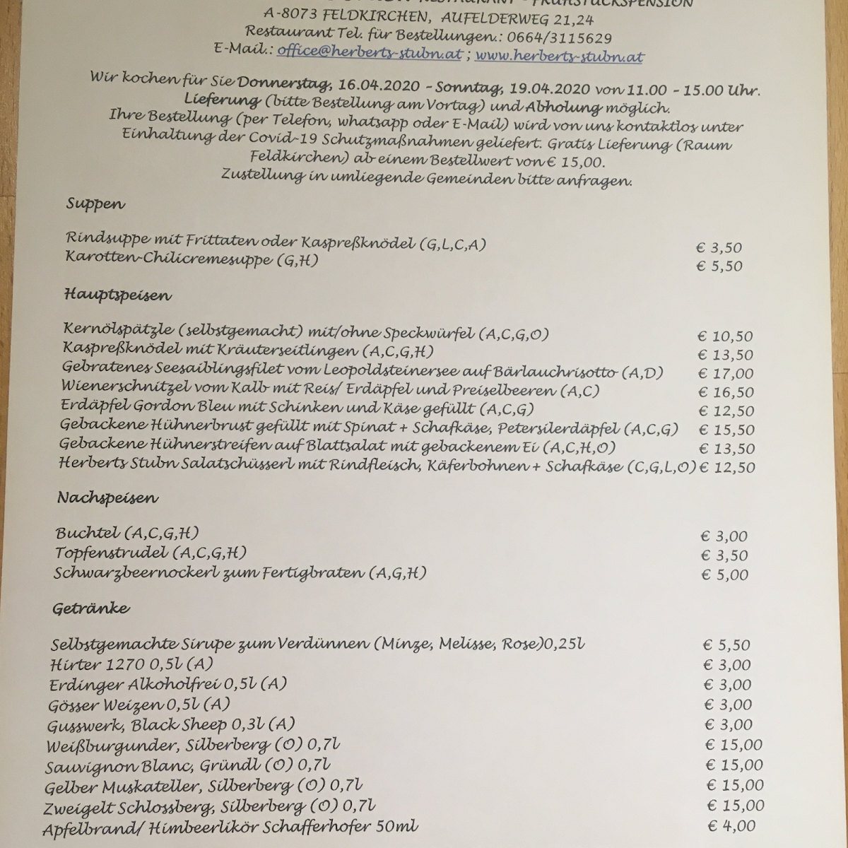Speisekarte photo 2