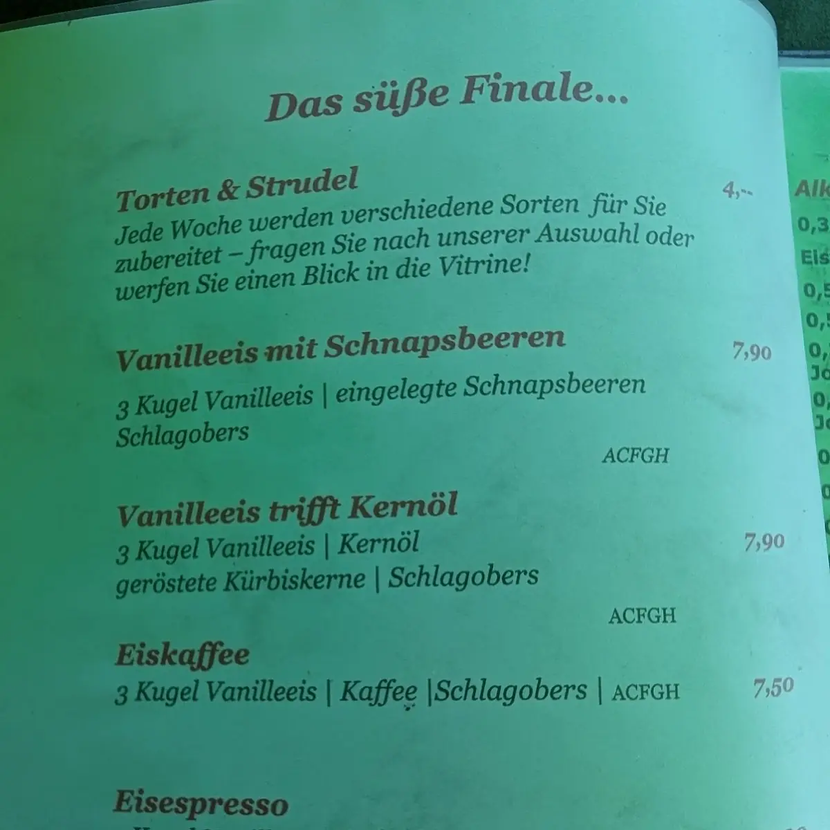 Speisekarte photo 2