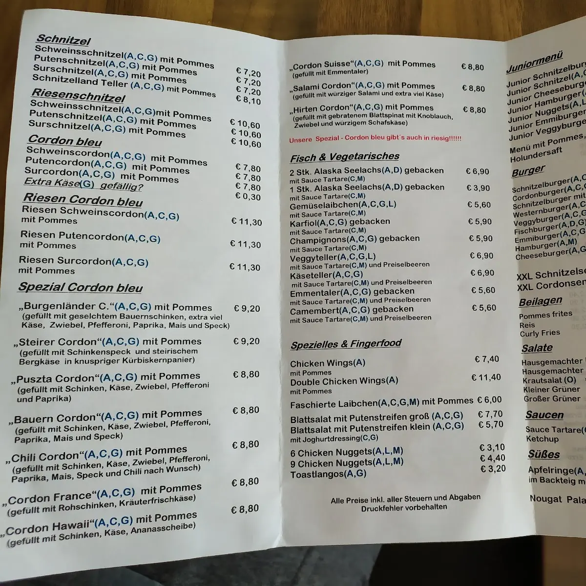 Speisekarte photo 1