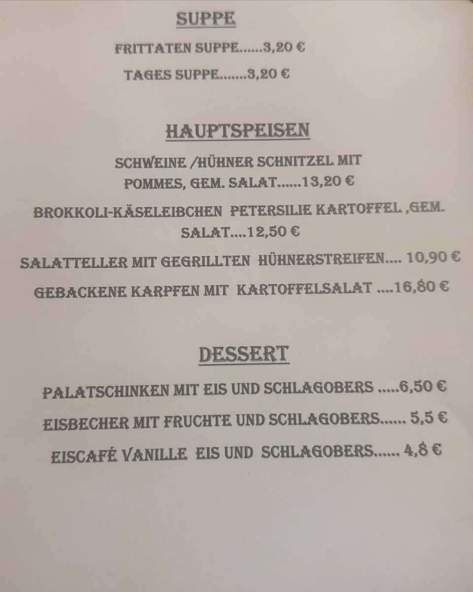Speisekarte, Gasthaus, Hotel und Fleischerei Hirsch GmbH