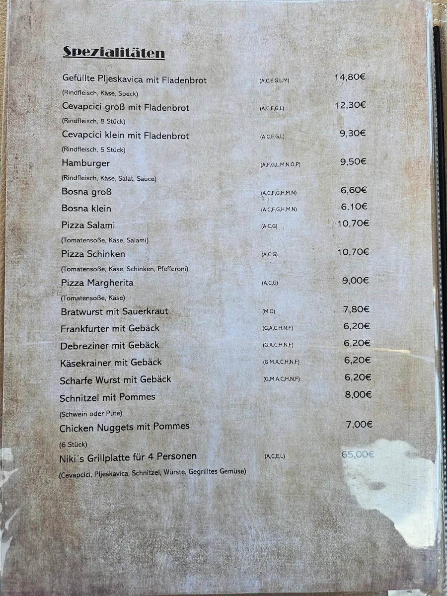 Speisekarte photo 1