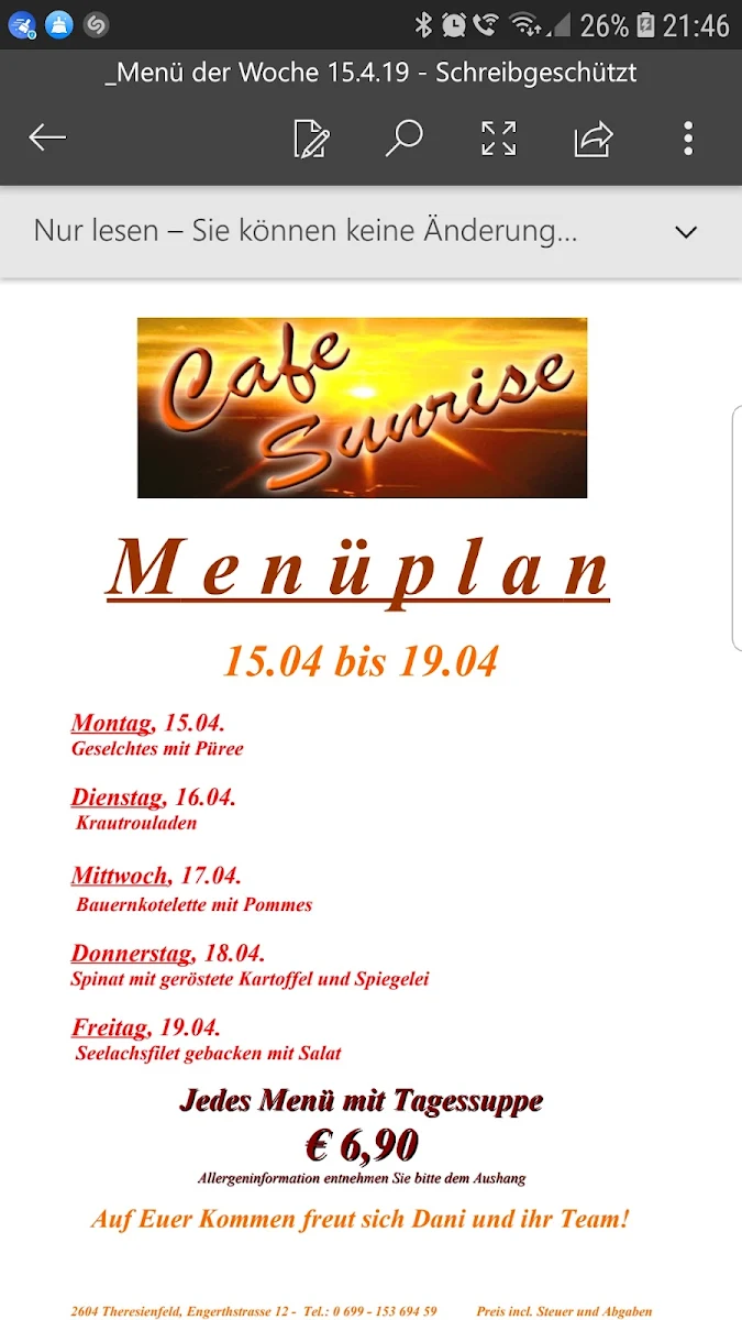 Speisekarte photo 1