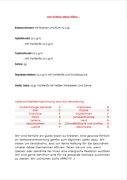 Speisekarte photo 4