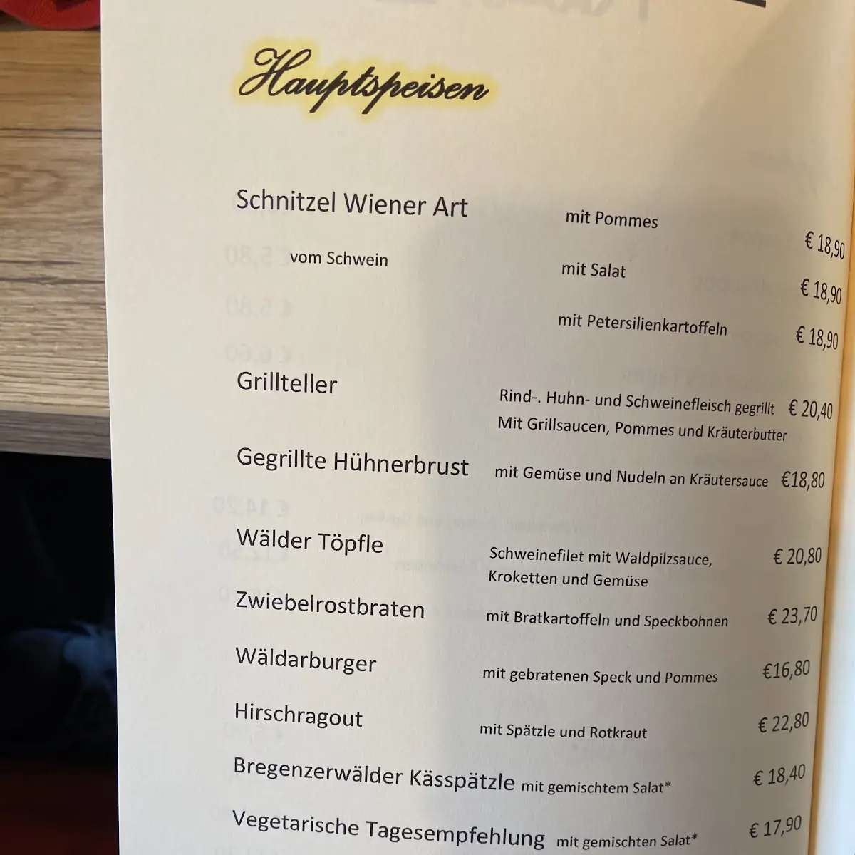 Speisekarte photo 3