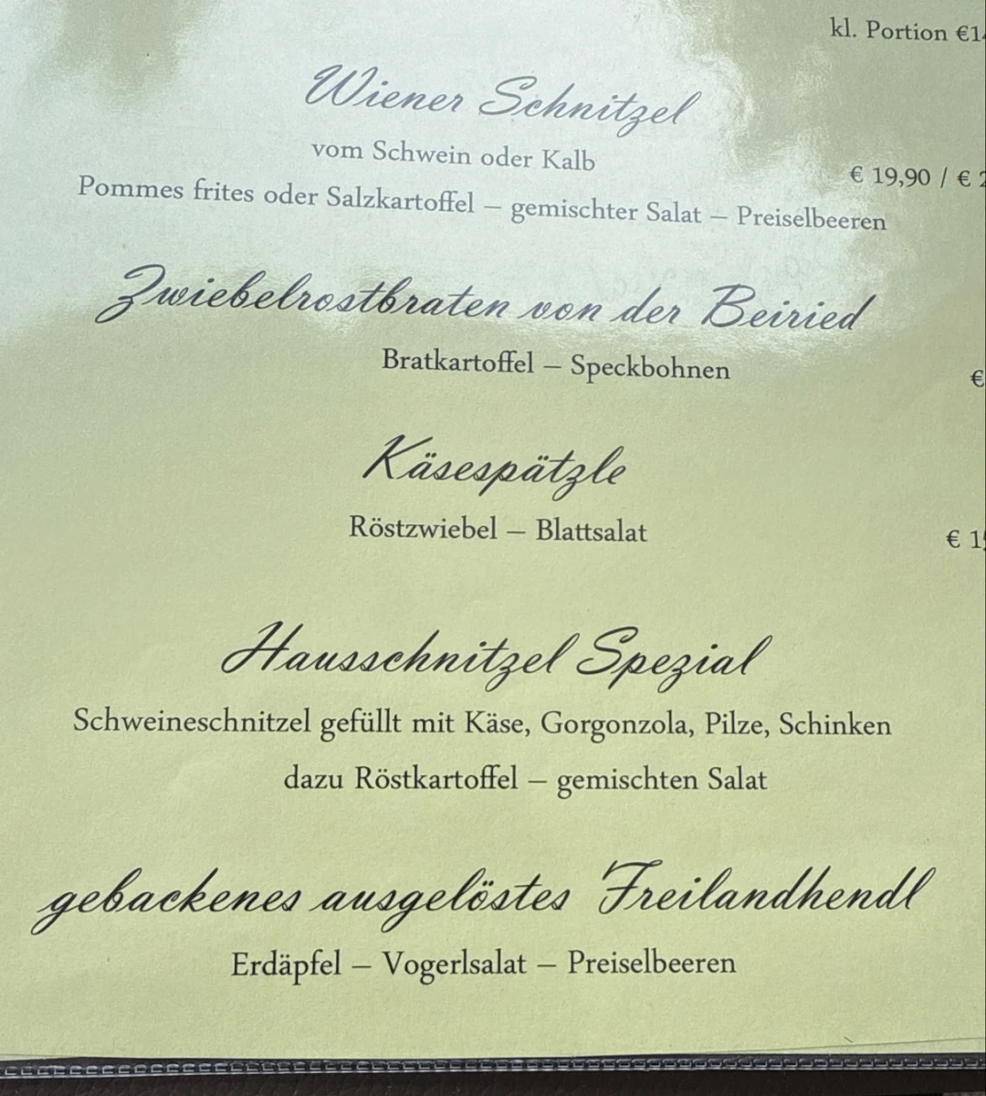 Speisekarte photo 2