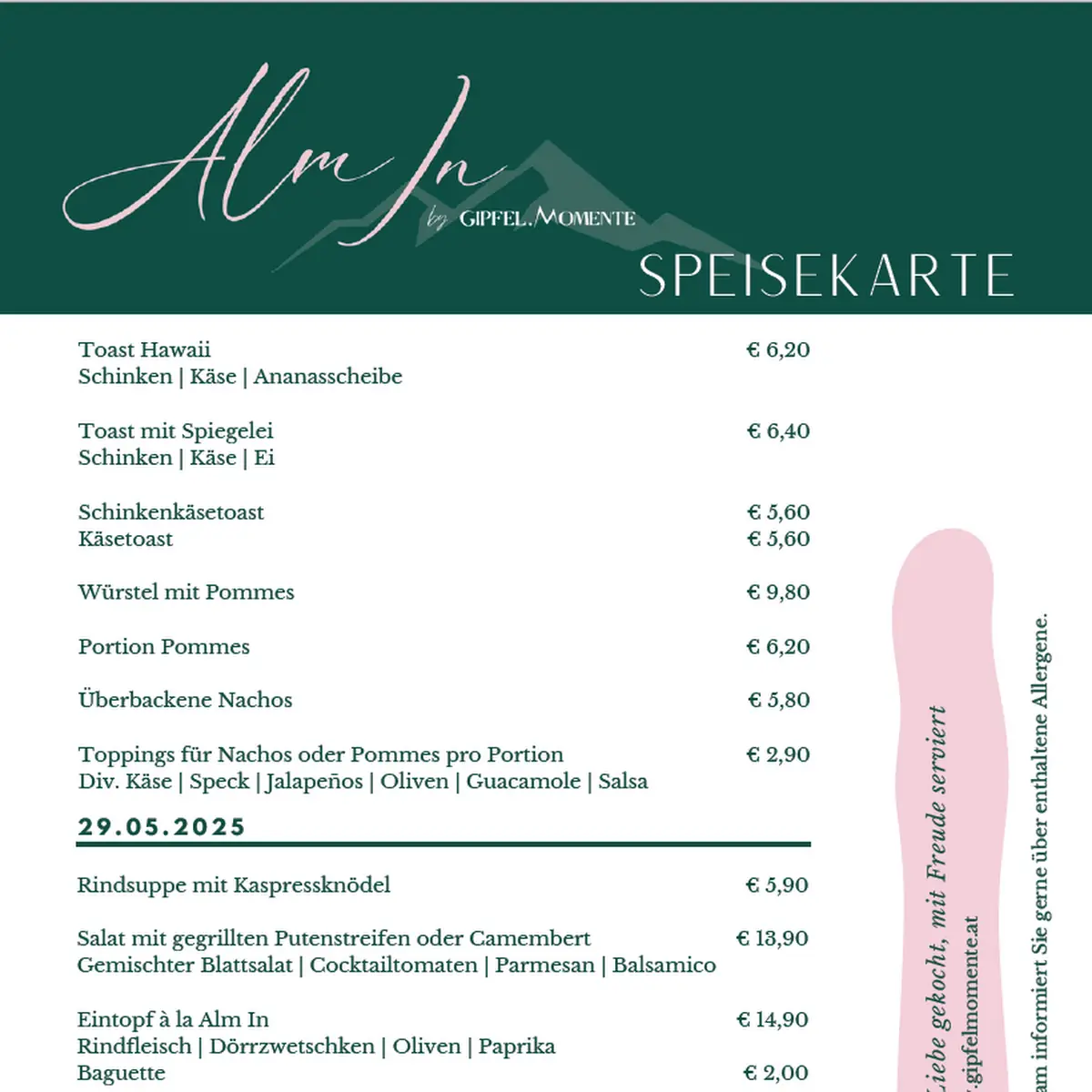 Speisekarte photo 1