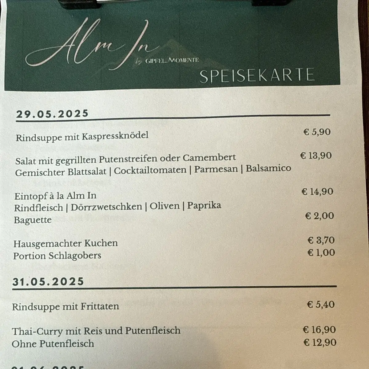 Speisekarte photo 2