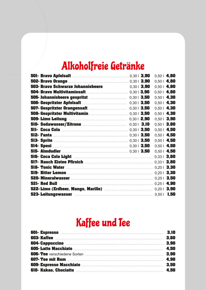Speisekarte photo 1