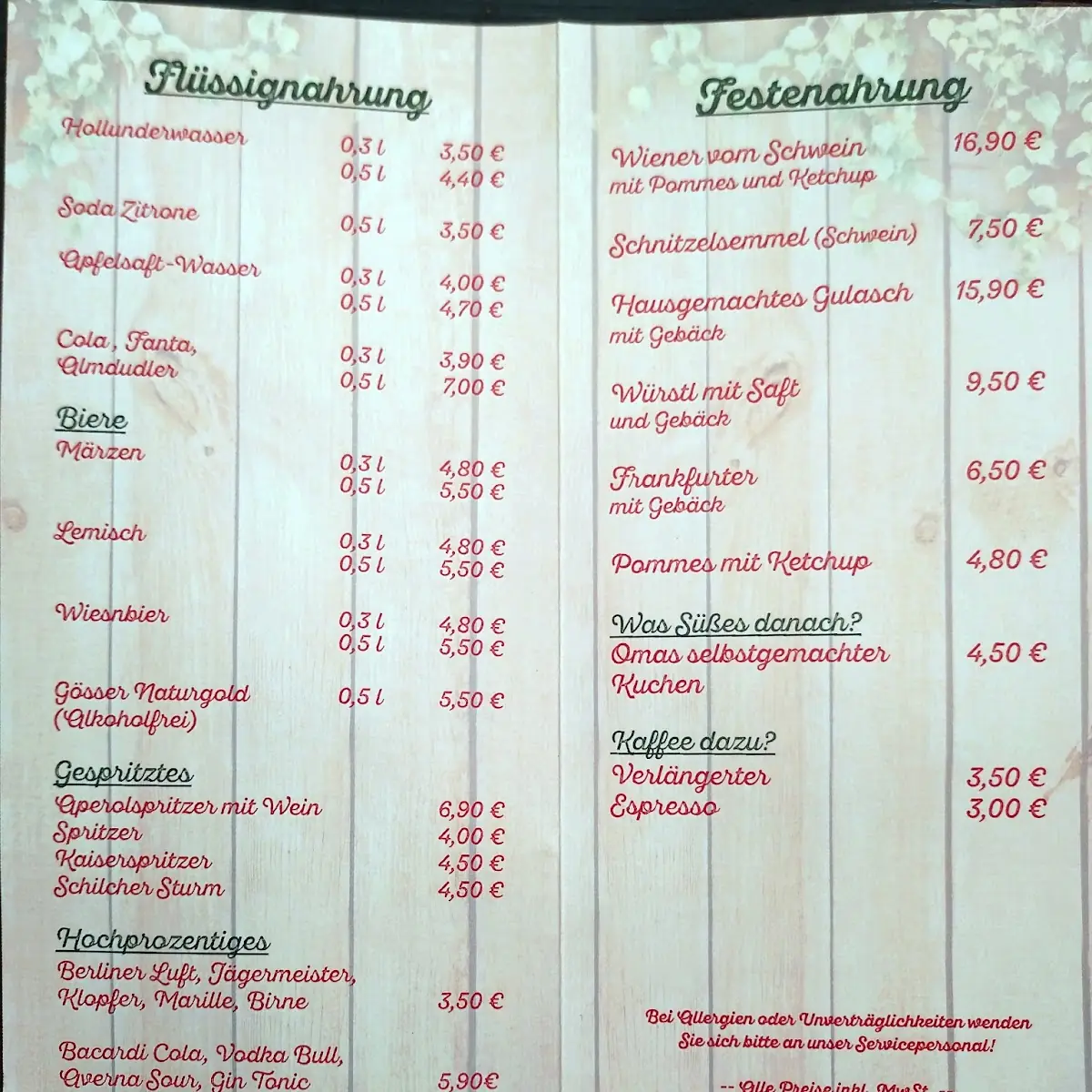 Speisekarte photo 2