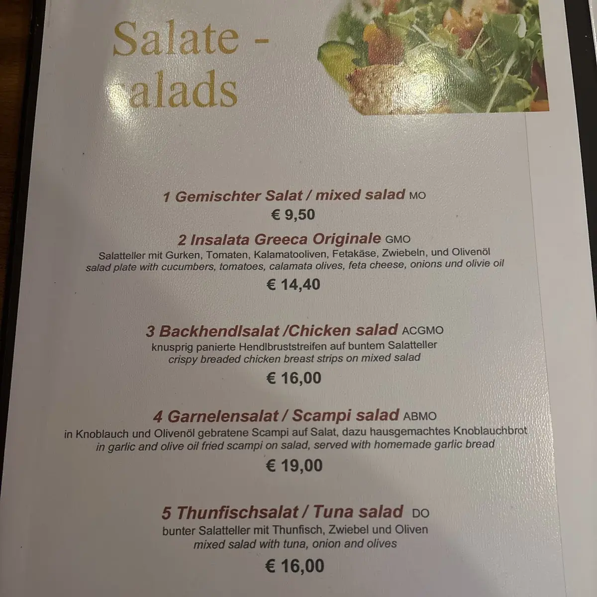 Speisekarte photo 2