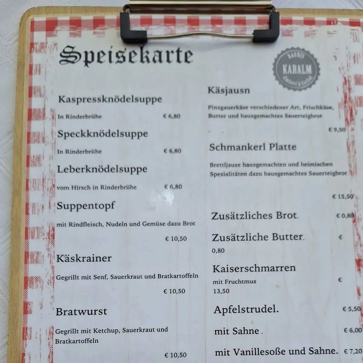 Speisekarte photo 2
