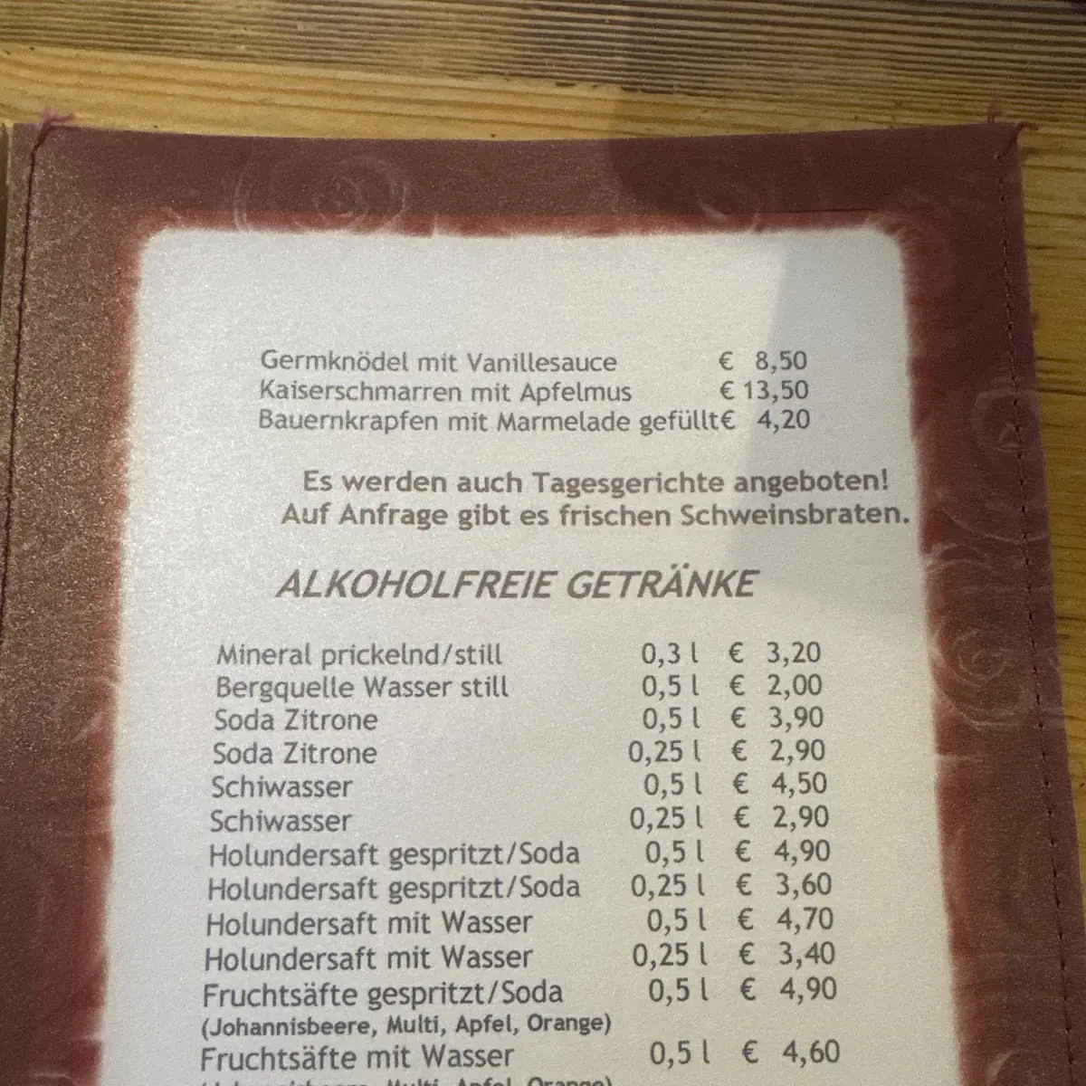 Speisekarte photo 1