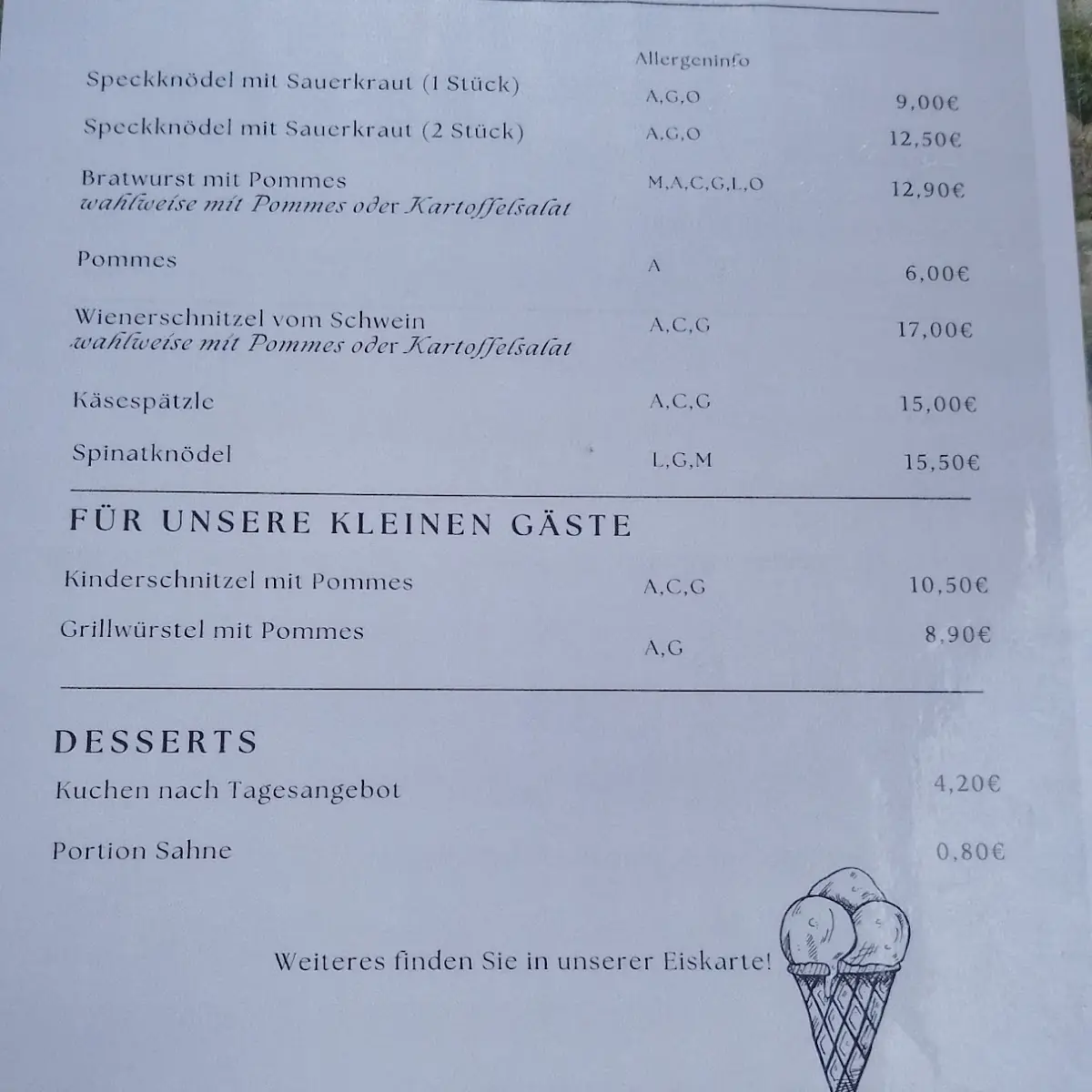 Speisekarte photo 1
