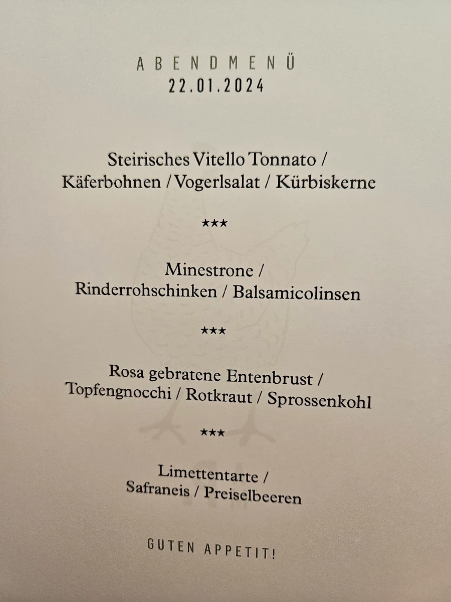Speisekarte, Kreuzwirt am Pößnitzberg