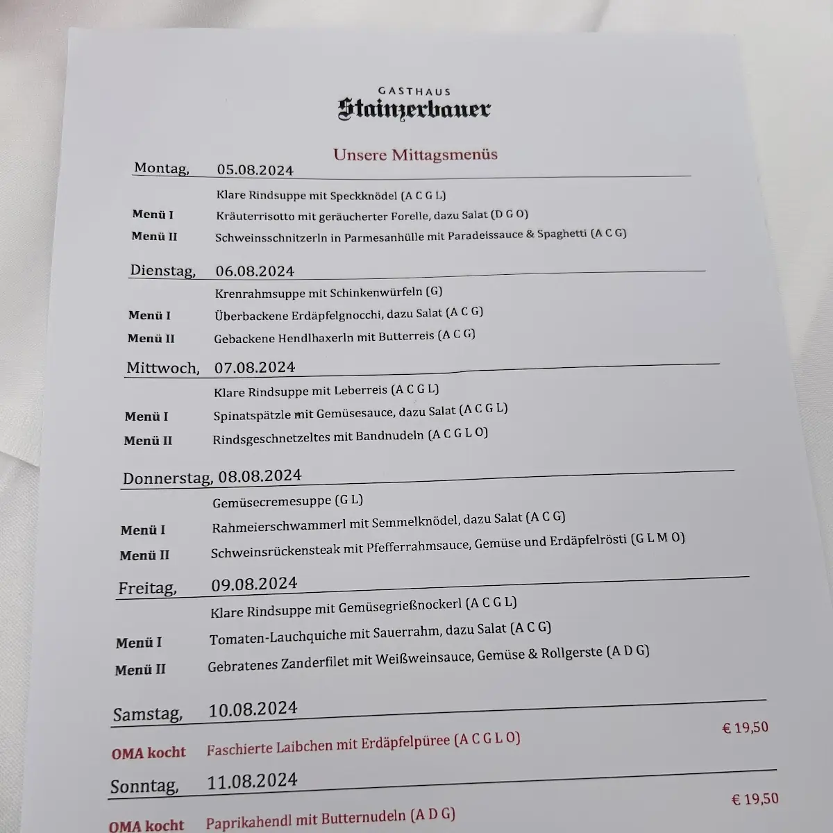 Speisekarte photo 1