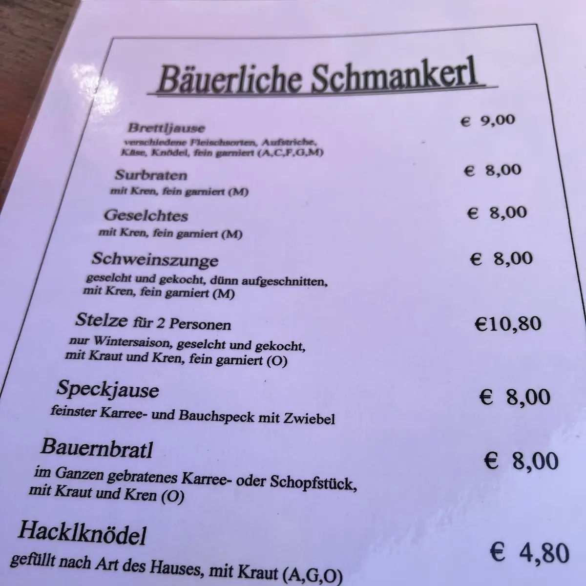 Speisekarte photo 1