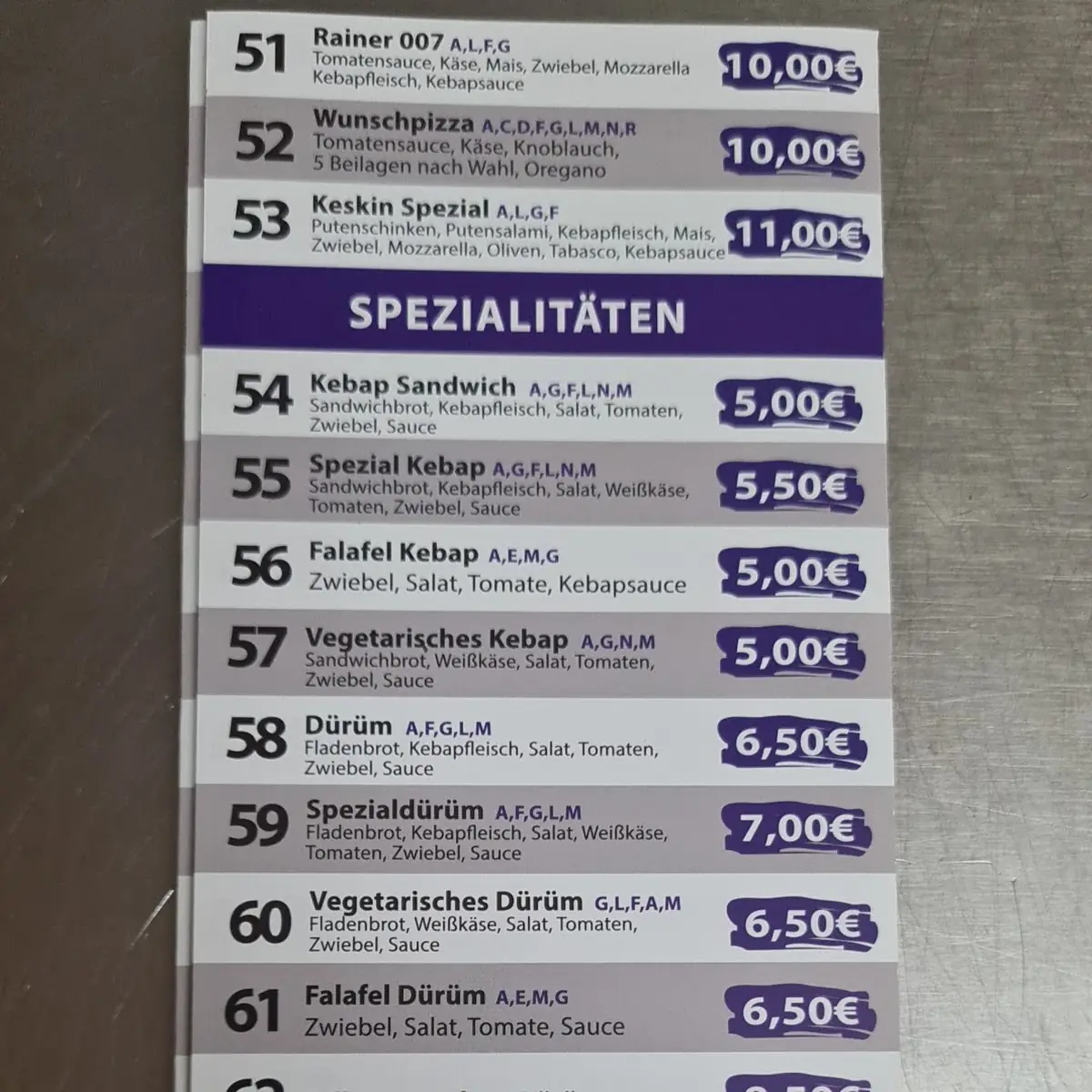 Speisekarte photo 3