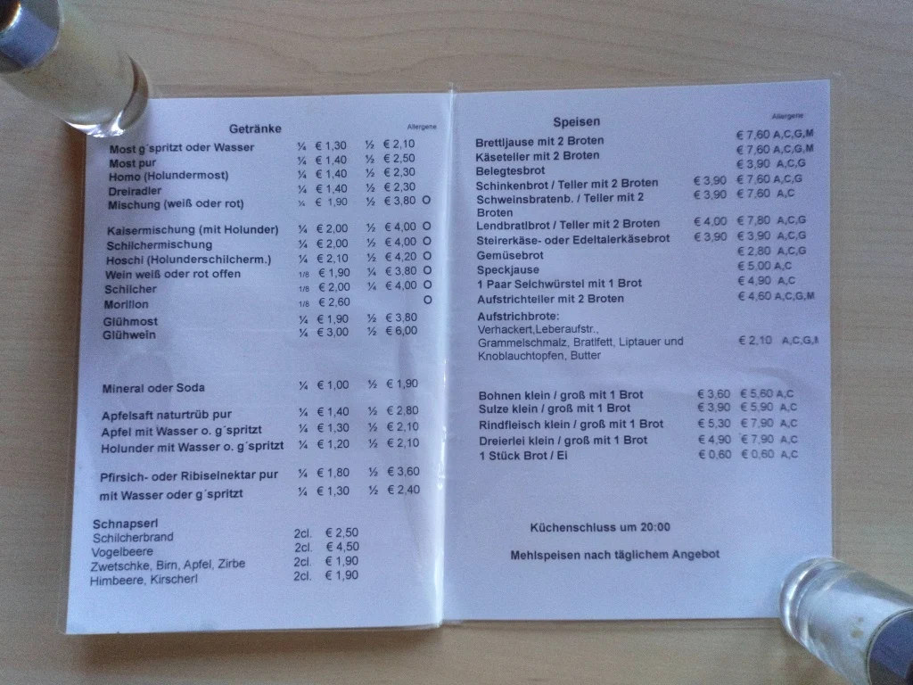 Speisekarte photo 2