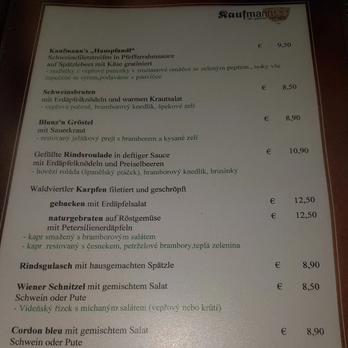 Speisekarte photo 1