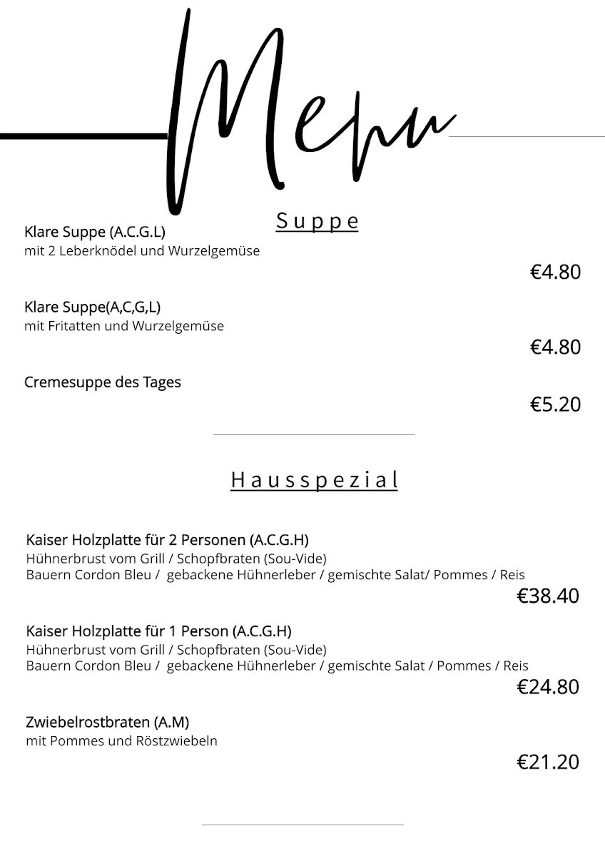 Speisekarte photo 2