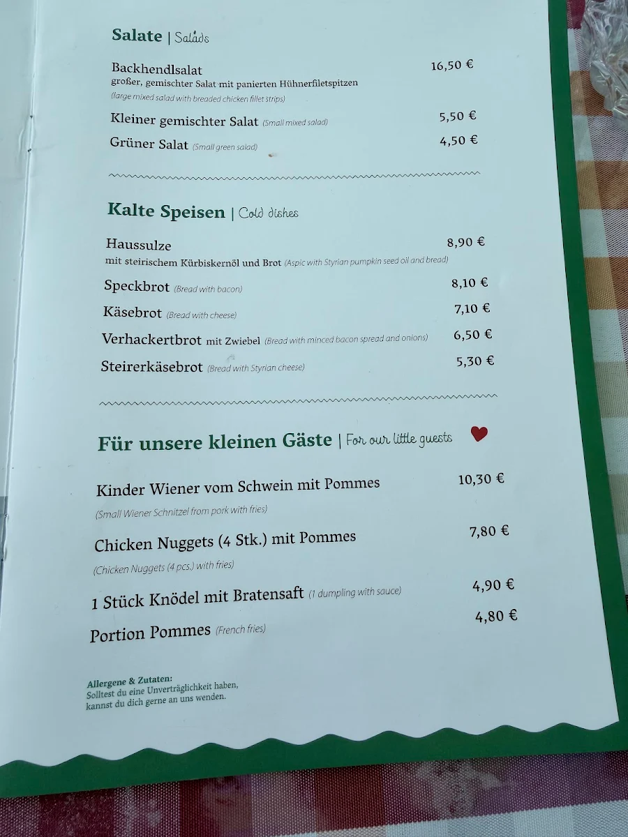 Speisekarte photo 1