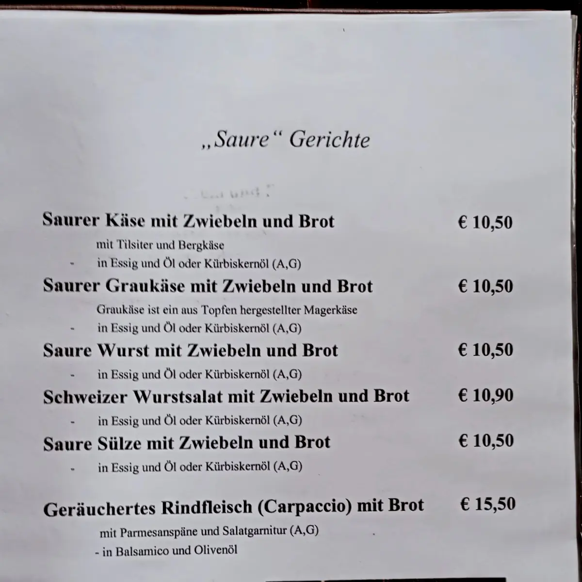 Speisekarte photo 2
