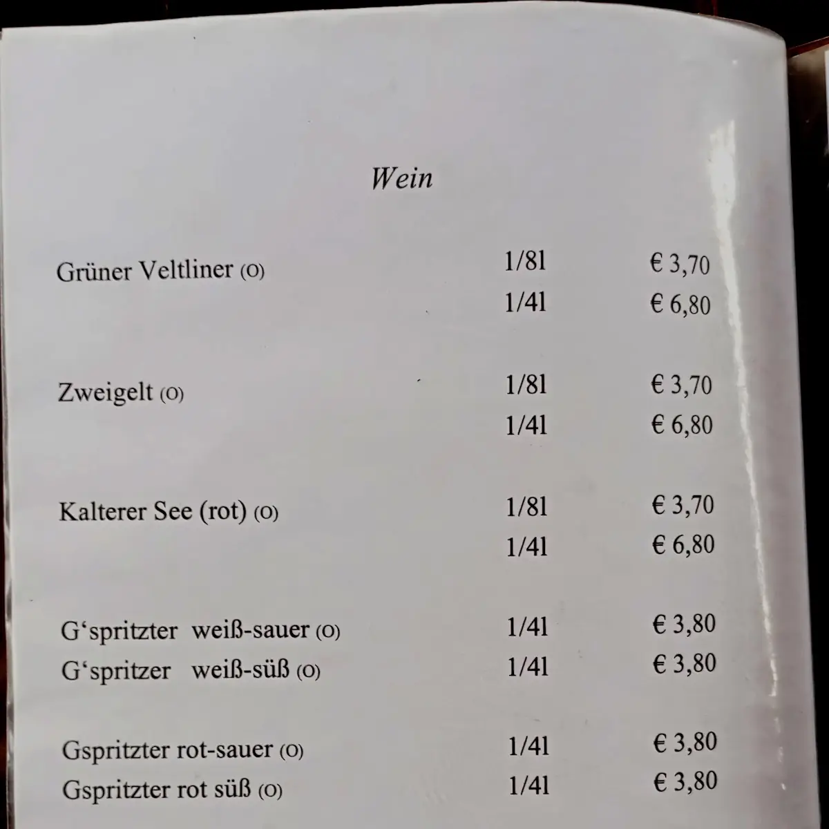 Speisekarte photo 5