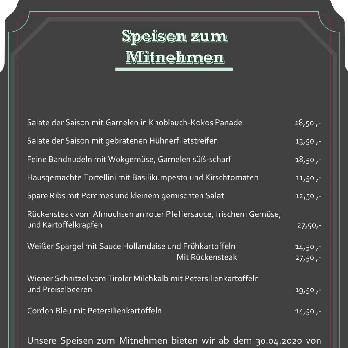 Speisekarte photo 2