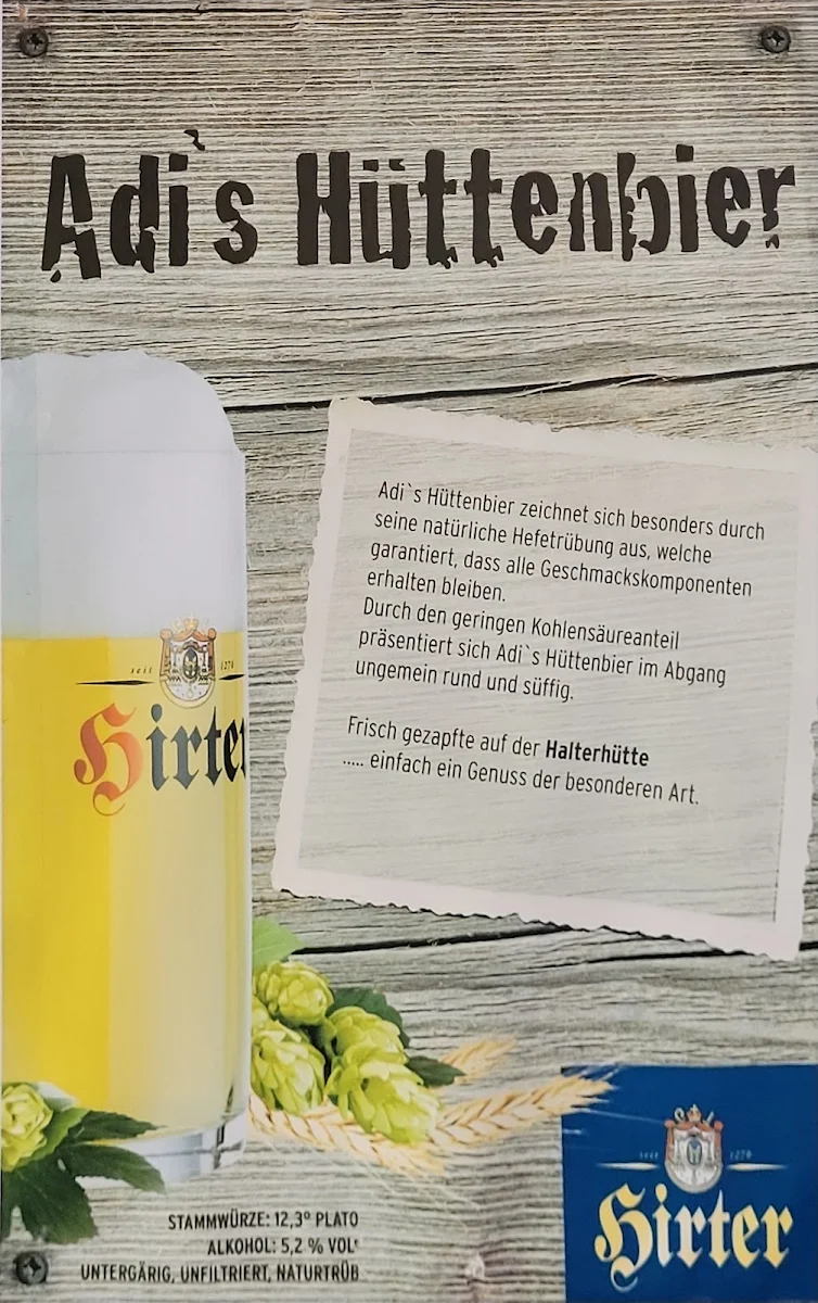 Speisekarte, Halterhütte am Schöckl